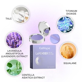 Lavender Matte Powder, Lavender Setting Powder, Matte Powder Oil Control with Mini Powder Puff for Long-Lasting Makeup