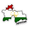 Squiddy Tajikistan Map with Flag - Vinyl Sticker for Car, Laptop, Notebook - 5"