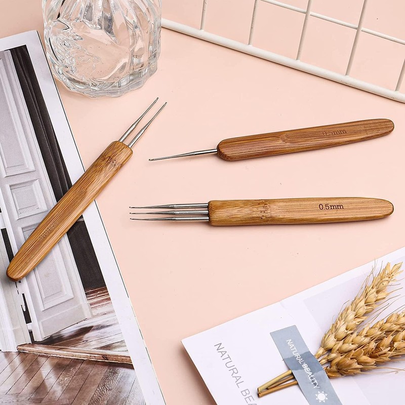 5 Pieces Dreadlock Crochet Hook Tool Kit Braid Hair Dreadlocks