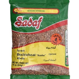 Sadaf Toasted Buckwheat Kasha - Whole Buckwheat Groats for Cooking and Food Flavoring - 100% Pure Buckwheat Grain - Middle Eastern Cuisine - 16 Oz Reseable Bag