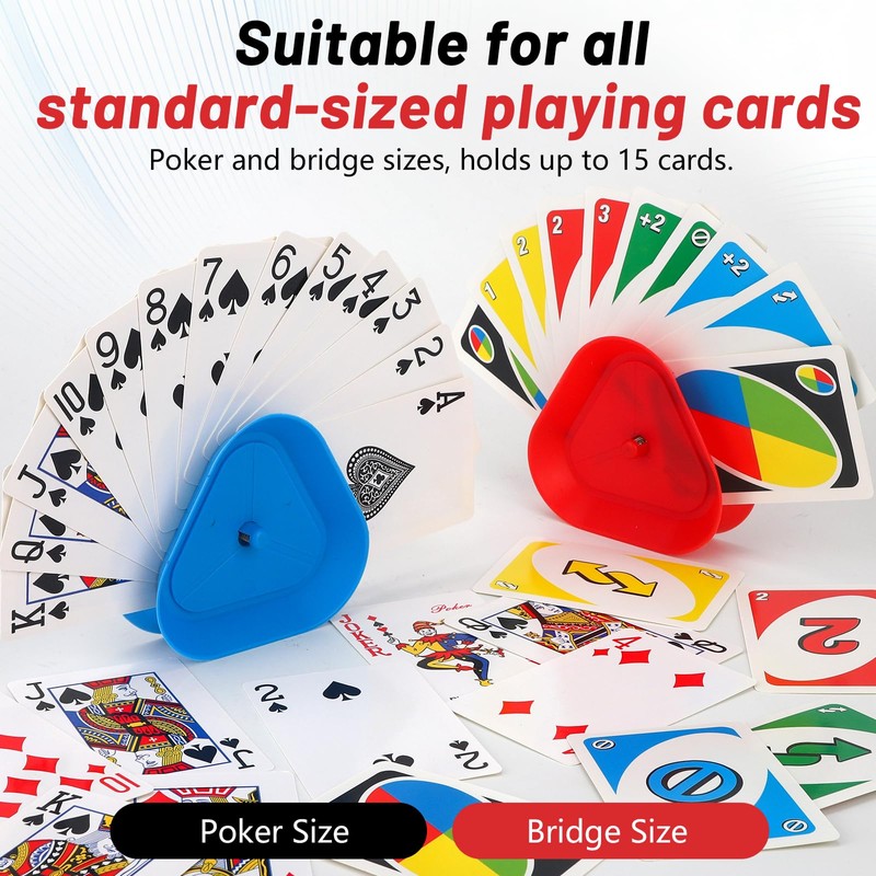 Celehappy 4-Pack Card Holder for Playing Cards Triangle Shaped