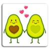 2 x 10cm Cute Avocado Love Couple Vinyl Stickers -