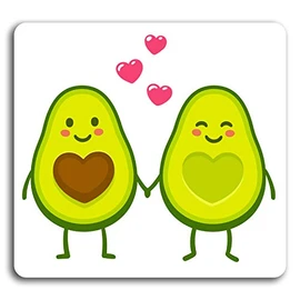 2 x 10cm Cute Avocado Love Couple Vinyl Stickers - Sticker Laptop Luggage #19519 (10cm Wide)