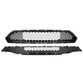 Kojem Upper + Lower Grille Compatible with 2018-2023 Ford Mustang GT Ecoboost Grill Bullitt Style Glossy Black Honeycomb