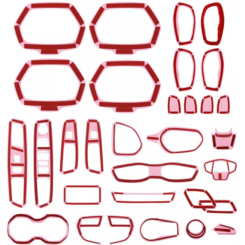 Yoursme 31PCS Car Interior Accessories Cover Trim Kit Pink for