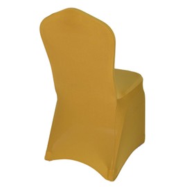 WELMATCH Gold Stretch Spandex Chair Covers - 12 PCS Banquet Events Party Universal Dining Decoration Scuba Elastic Chair Covers Premium (Gold, 12)