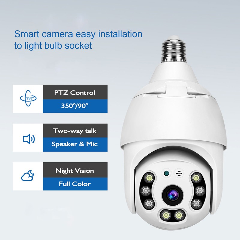 WiFi Light Bulb Camera 1920 X 1080 Wireless Home Surveillance