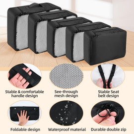 10 Piece Suitcase Organiser Set, Packing Bags for Suitcases, Packing Cubes for Suitcase, Travel Accessories, Suitcase Organiser, Clothes Bags, Packing Cubes, Cosmetic Packing Bags, Travel Organiser