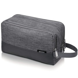 WANDF Toiletry Bag Small Nylon Dopp Kit Lightweight Shaving Bag for Men and Women (Cationic Grey)