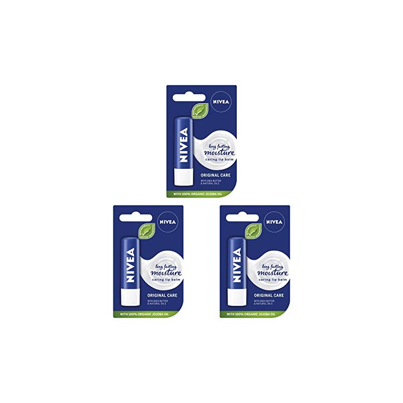 Pack of 3, Nivea Lip Care Balms Original