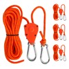 Creechwa Guy ropes with rope tensioner, 4 pieces, 13 ft