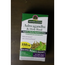 Nature's Answer Ashwagandha & Holy Basil, 550 mg, 60 Veggie Capsules