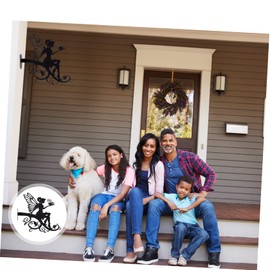 Sosoport Outdoor Metal Flower Fairy Sculpture Garden Decor for Lawn Backyard Unique Rustic Tree Ornaments Weather Resistant Artistic