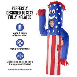 Morph Wacky Waving Kids Inflatable Tube Guy, 4th of July Costume, Kids Inflatable Costume