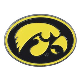 FANMATS 22218 Iowa Hawkeyes 3D Color Metal Emblem, Diecut Team Logo Auto Emblem