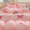 Dearller Twin Pink Comforter Set for Girls 5 Pieces Tufted