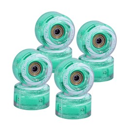 8 Pack 54mm x 32mm Roller Skate Wheels with Bearing ABEC-7 Installed, Indoor Outdoor light up wheels for roller skates Durable Wear-Resistant PU 82A Wheels Roller Skate Accessories without tool