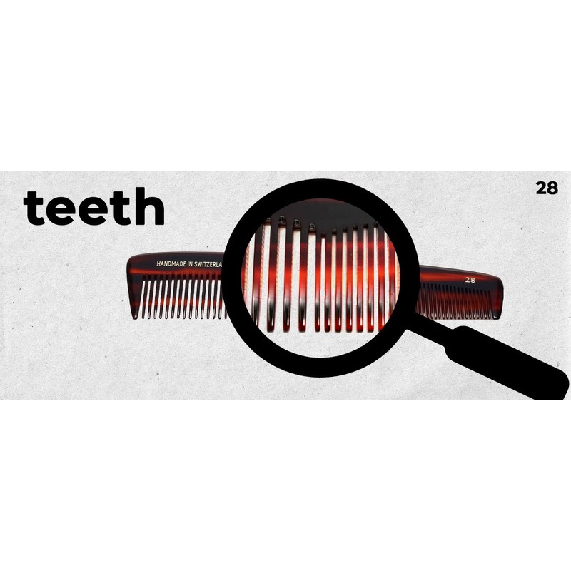 Speert #28 Handmade Wide Narrow Tooth Comb Tortoise Havana Acetate
