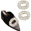 TRIXES 1 Pair Oval Rhinestone Shoe Clips - Elegant Clip