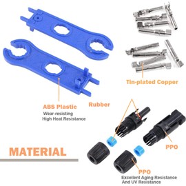 TRAMILY 10PCS Solar Panel Connectors IP67 Waterproof Solar Cable Connectors 1000V 30A Male/Female Plug with 2PCS Spanners (5 Pairs)
