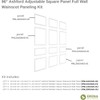 WPKUFW021P096 94 1/2"L (Adjustable 96"H to 120"H) Ashford Square Single