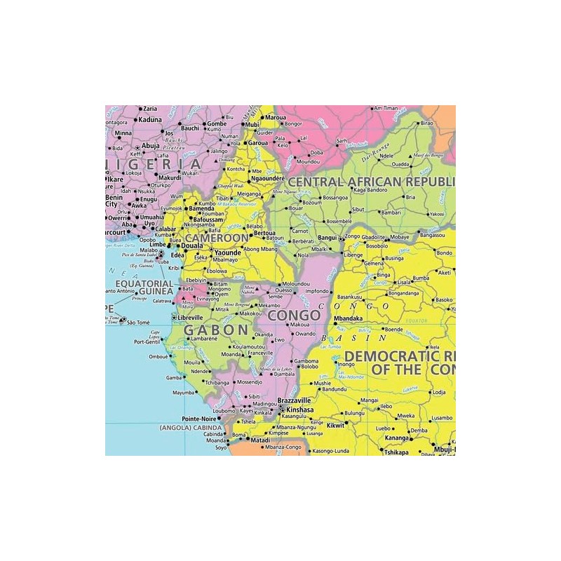 MapSherpa: Africa Political Wall Map - 24 x 25 inch