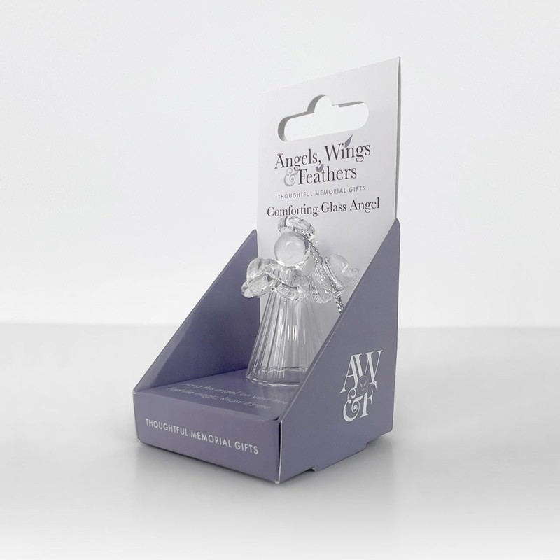 Glass Angel Hanging Ornament - 4.5cm High | Hanging Cord