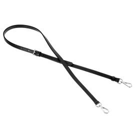 sourcing map Genuine Leather Bag Strap Replacement Adjustable Crossbody Bag Straps, 37.4-45.3 Inch Purse Strap for Shoulder Bag Handbag Purse, Black, Silver Buckle
