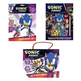 Anila's Sonic Activity Set with Colouring Set, Scratch Art Pad & Activity Pack.