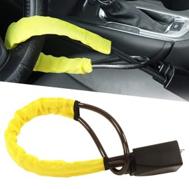 Steering Wheel Lock, Car Safety Lock, Adjustable Length, Preventive Safety Car Steering Wheel Lock, Belt Lock, for Cars, Trucks, Vans and SUVs with 2 Keys