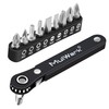 MULWARK 11-Piece Mini Ratchet Set, 1/4" Right Angle Screwdriver with