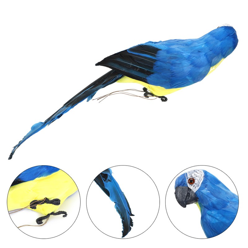 45cm Simulation Parrot Artificial Bird Decor Feather Crafts Gardening Props