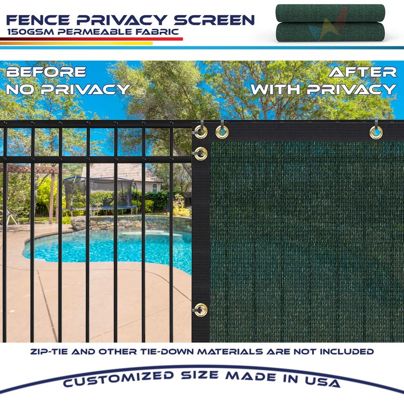 Windscreen4less 6' x 25' Privacy Fence Screen in Green with