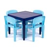 Humble Crew, Multi-Blue Kids Lightweight Plastic Table and 4 Chairs