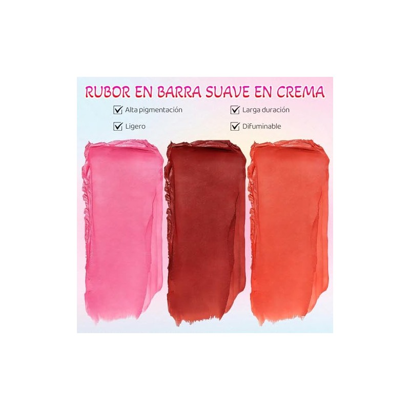 Blush en Crema 3PCS, Rubor en Crema,