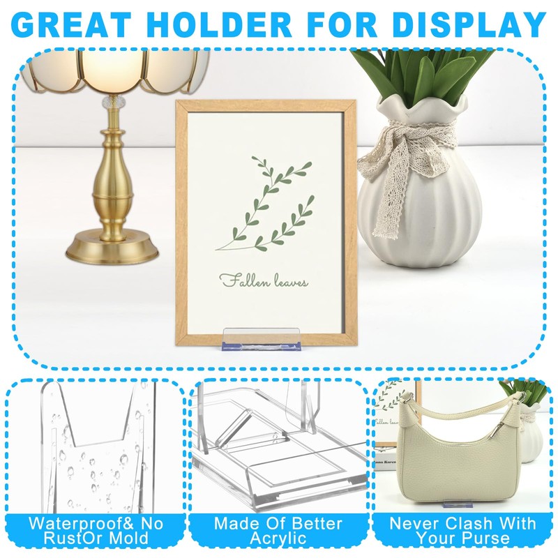 12 Sets of Adjustable Purse Display Stand Clear Acrylic Handbag