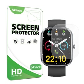 Aemus Screen Protector Compatible for Kuizil Smart Watch 1.91" (6 Pack) Clear TPU Soft Film, For T70 Fitness Watch Screen Film