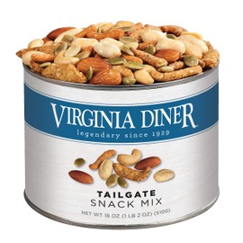 Virginia Diner Tailgate Snack Mix - Gourmet Snack Mix with Cashews, Sesame Sticks, Pepitas & Almonds - Virginia Peanuts Gift Pack Snacks for Adults - 18 Oz Tin