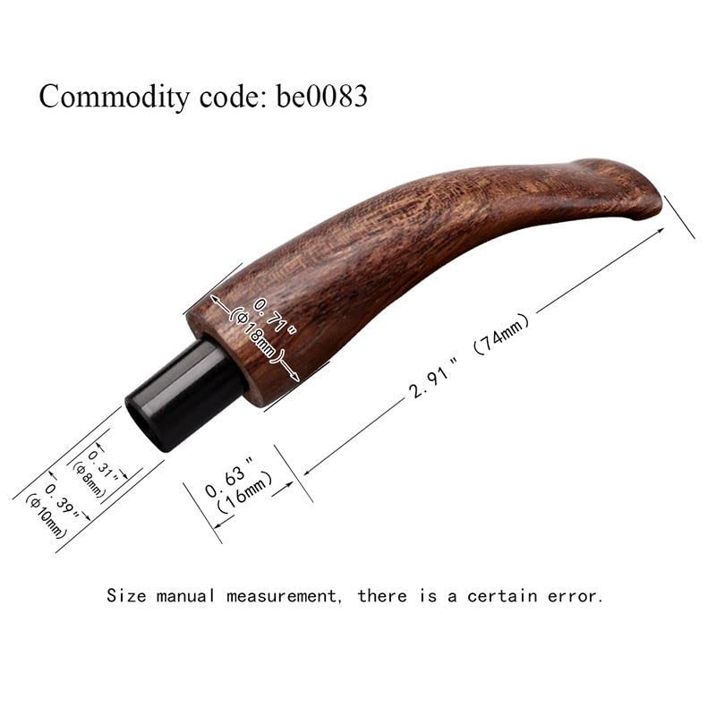 MUXIANG MUXIANG Wood Briar Bent Pipe Handle Replacement Mouthpiece, Fits