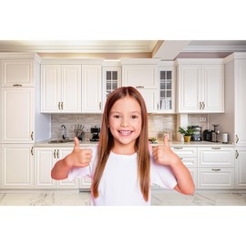 Modern Kitchen Backdrop White Kitchen Wall Photography Background Cooking Party Backdrop Banner Decorations Wooden Kitchen Interior Scene Background Kitchen Wall Cook Background Decors 10x6.5ft