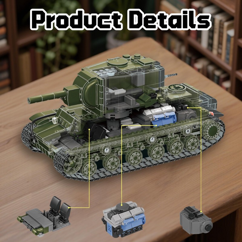 honchoes KV-2 Tank Building Set WW2 Military Vehicles Army KV2