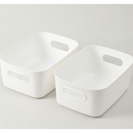 Basket, sock basket, bathroom basket, square storage basket, 2-piece set (white/16cm) DP73215 2ea