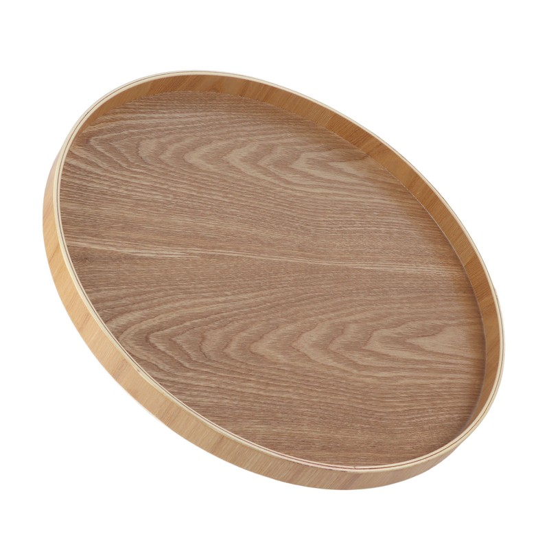 Round Shape Solid Wood Tea Coffee Snack Food Meals Serving
