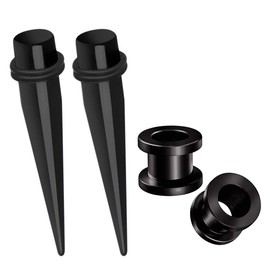 HEKEUOR 316L Surgical Steel Tapers and Screw Tunnels Ear Stretching Kit Gauges Plugs 7mm/1G, 9mm, 9MM, Stainless Steel, no gemstone