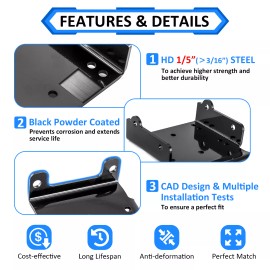 SI Heavy Duty Steel ATV Winch Mounting Bracket For Suzuki King Quad 450/500/700/75