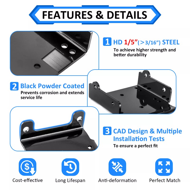 SI Heavy Duty Steel ATV Winch Mounting Bracket For Suzuki