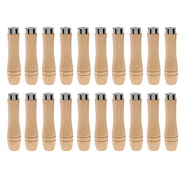 The Lord of the Tools 20Pcs Wooden File Handles with Metal Safety Rings Wooden Filing Handle Accessories for Woodworking Carpentry Garage Maintenance 4mm