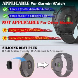 MTHGH Protector de visualización para Garmin Fenix 7/7 Sapphire Solar Smartwatch [4 piezas] + tapones antipolvo, 5 piezas, vidrio templado 9H, dureza antiarañazos, película sin burbujas, cubierta