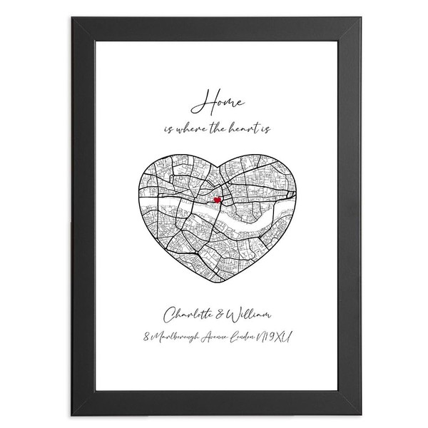 Personalised Gift for Him & Her - Custom Map Print
