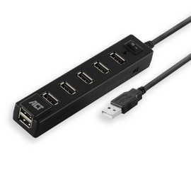 ACT USB Hub, Portable USB Distributor, USB Hub 7 Port, ON/OFF Switch for PC and Laptop - AC6215